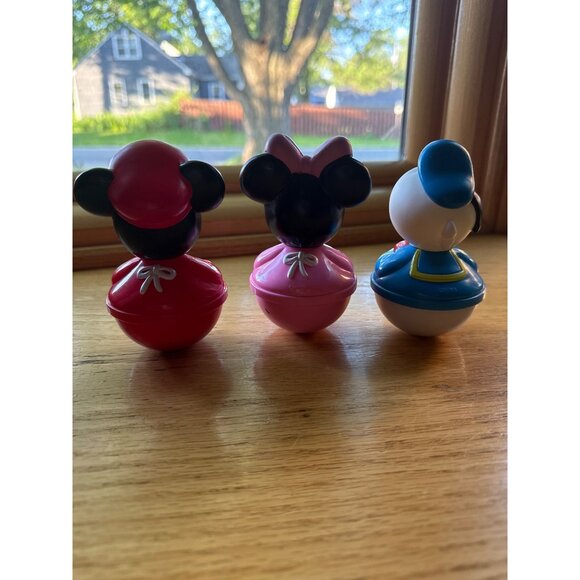 Disney Mickey Minnie Donald Weeble Wobble Roly Poly Figures Collectible Toys - Picture 2 of 2